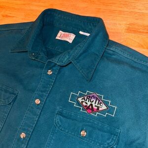 VTG Men’s ARCTIC CAT Navajo Private Property USA Heavyweight Flannel Shirt 3XL